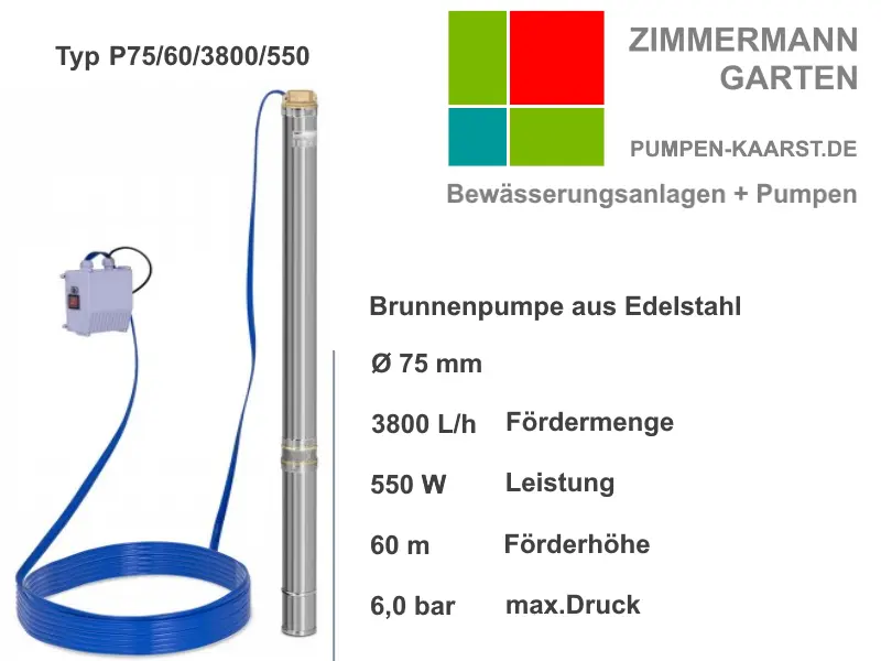 Brunnenpumpe P75/60/3800/550 Brunnenpumpe P75/60/3800/550