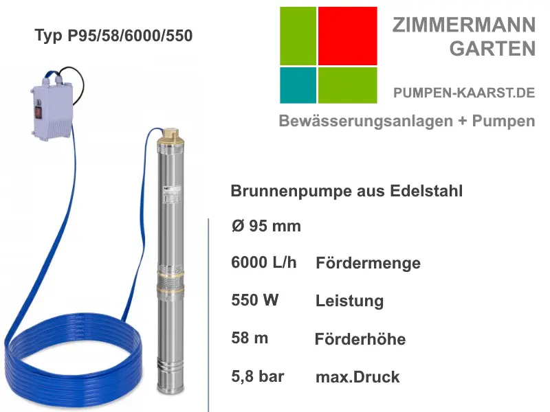 Brunnenpumpe P95/58/6000/550 Brunnenpumpe P95/58/6000/550